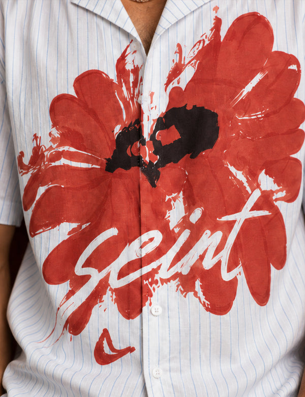 Force Mens Floral Print White Shirt