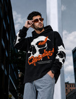 Force Printed Men Black Hooded Sweatshirt