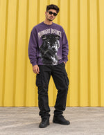 Midnight Instinct Panther Graphic Full-Sleeve T-Shirt – Purple