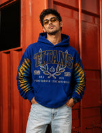 Force Printed Men Blue Hooded Sweatshirt