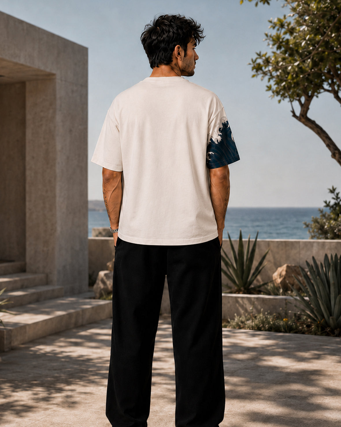 Force Printed Men Round Neck White T-Shirt